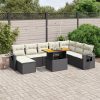 9-dijelni set vrtnih sofa s jastucima crni od poliratana