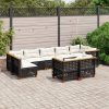 9-dijelni set vrtnih sofa s jastucima crni od poliratana