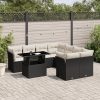 9-dijelni set vrtnih sofa s jastucima crni od poliratana