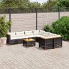 9-dijelni set vrtnih sofa s jastucima crni od poliratana