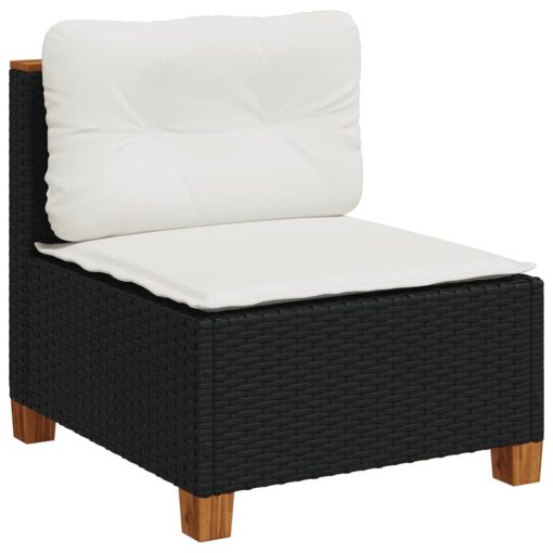 9-dijelni set vrtnih sofa s jastucima crni od poliratana
