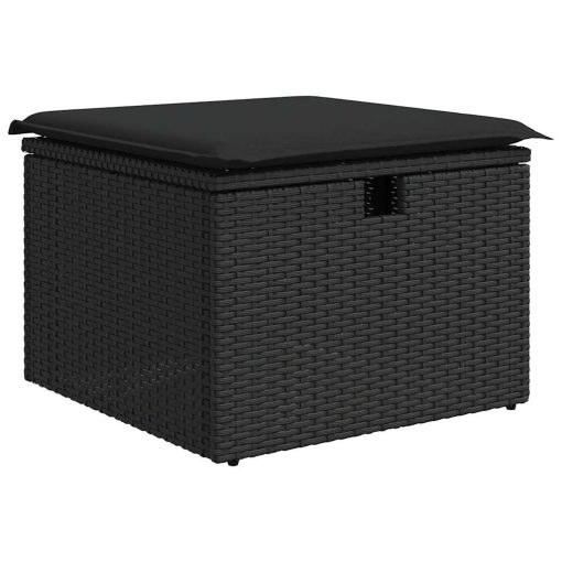 9-dijelni set vrtnih sofa s jastucima crni od poliratana