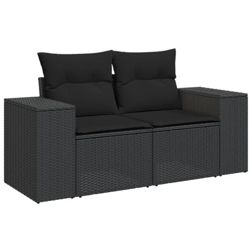 9-dijelni set vrtnih sofa s jastucima crni od poliratana