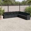 9-dijelni set vrtnih sofa s jastucima crni od poliratana