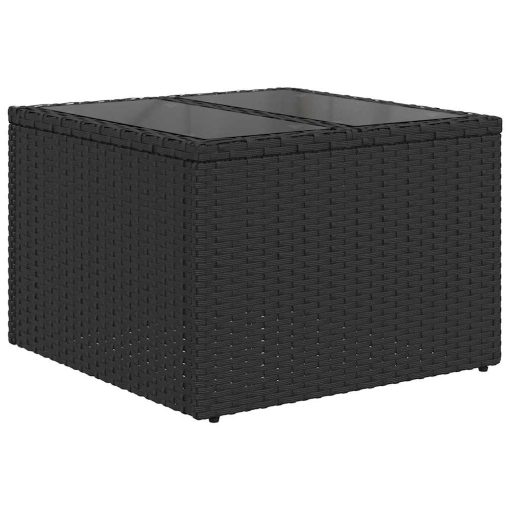 9-dijelni set vrtnih sofa s jastucima crni od poliratana