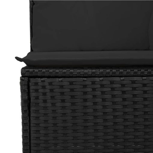 9-dijelni set vrtnih sofa s jastucima crni od poliratana