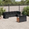 9-dijelni set vrtnih sofa s jastucima crni od poliratana