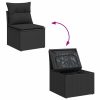 9-dijelni set vrtnih sofa s jastucima crni od poliratana