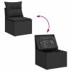 9-dijelni set vrtnih sofa s jastucima crni od poliratana