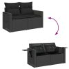 9-dijelni set vrtnih sofa s jastucima crni od poliratana