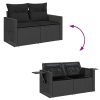 9-dijelni set vrtnih sofa s jastucima crni od poliratana