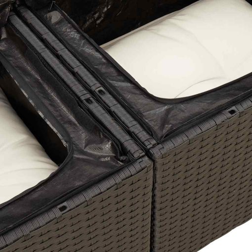 9-dijelni set vrtnih sofa s jastucima crni od poliratana bagrem