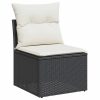 9-dijelni set vrtnih sofa s jastucima crni od poliratana bagrem