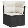 9-dijelni set vrtnih sofa s jastucima crni od poliratana bagrem