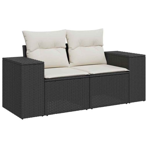 9-dijelni set vrtnih sofa s jastucima crni od poliratana bagrem