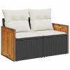 9-dijelni set vrtnih sofa s jastucima crni od poliratana bagrem