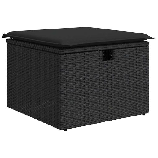9-dijelni set vrtnih sofa s jastucima crni od poliratana bagrem