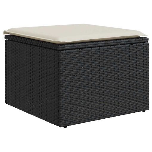 9-dijelni set vrtnih sofa s jastucima crni od poliratana bagrem