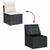 9-dijelni set vrtnih sofa s jastucima crni od poliratana bagrem