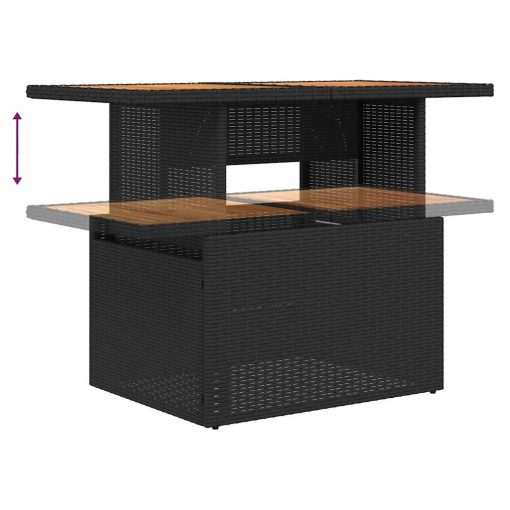 9-dijelni set vrtnih sofa s jastucima crni od poliratana bagrem