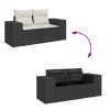9-dijelni set vrtnih sofa s jastucima crni od poliratana bagrem