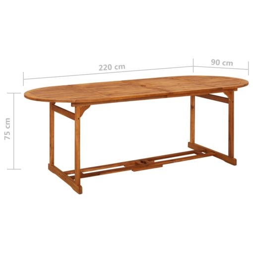 9-dijelni vrtni blagovaonski set 220x90x75 cm bagremovog drva