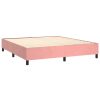 Krevet box spring s madracem LED ružičasti 160x200cm baršunasti