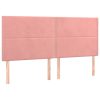 Krevet box spring s madracem LED ružičasti 160x200cm baršunasti