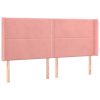 Krevet box spring s madracem LED ružičasti 160x200cm baršunasti