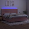 Krevet box spring s madracem LED ružičasti 200x200cm baršunasti
