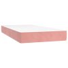 Krevet box spring s madracem LED ružičasti 200x200cm baršunasti