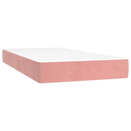 Krevet box spring s madracem LED ružičasti 200x200cm baršunasti