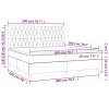 Krevet box spring s madracem LED ružičasti 200x200cm baršunasti