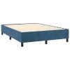Krevet box spring s madracem LED tamnoplavi 140x200 cm baršun