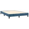 Krevet box spring s madracem LED tamnoplavi 140x200 cm baršun