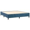 Krevet box spring s madracem LED tamnoplavi 160x200 cm baršun