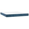 Krevet box spring s madracem LED tamnoplavi 160x200 cm baršun