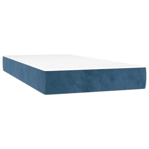 Krevet box spring s madracem LED tamnoplavi 200x200 cm baršun