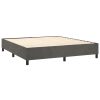Krevet box spring s madracem LED tamnosivi 160x200 cm baršun