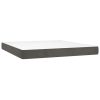 Krevet box spring s madracem LED tamnosivi 160x200 cm baršun