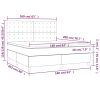 Krevet box spring s madracem LED tamnosivi 160x200 cm baršun