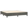 Krevet box spring s madracem LED tamnosivi 200x200 cm baršun