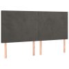 Krevet box spring s madracem LED tamnosivi 200x200 cm baršun