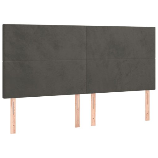 Krevet box spring s madracem LED tamnosivi 200x200 cm baršun