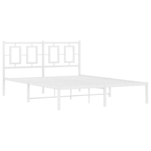 Metalni okvir za krevet s uzglavljem bijeli 140 x 200 cm