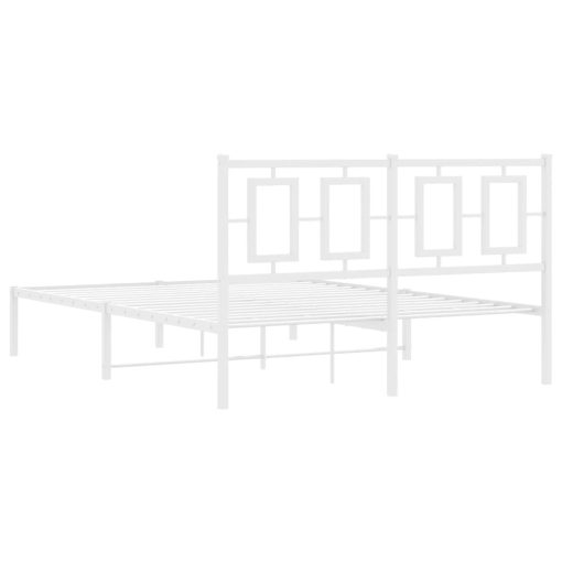 Metalni okvir za krevet s uzglavljem bijeli 140 x 200 cm