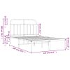 Metalni okvir za krevet s uzglavljem crni 120x200 cm