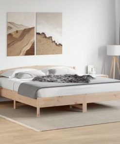 Okvir kreveta bez madraca 200 x 200 cm od masivne borovine