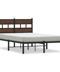 Okvir kreveta bez madraca s uzglavljem boja hrasta 120x200 cm
