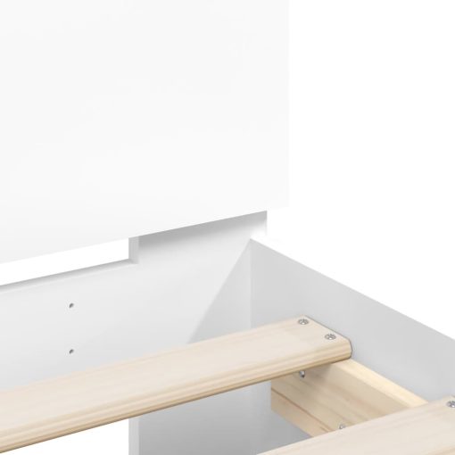 Okvir kreveta s uzglavljem i LED svjetlima bijeli 200 x 200 cm